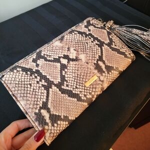 Aldo Snake Print clutch with shoulder strap